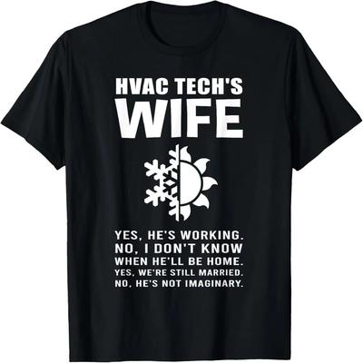 Funny HVAC Technician Gift For Women Cool HVAC Tech Wife T-Shirt