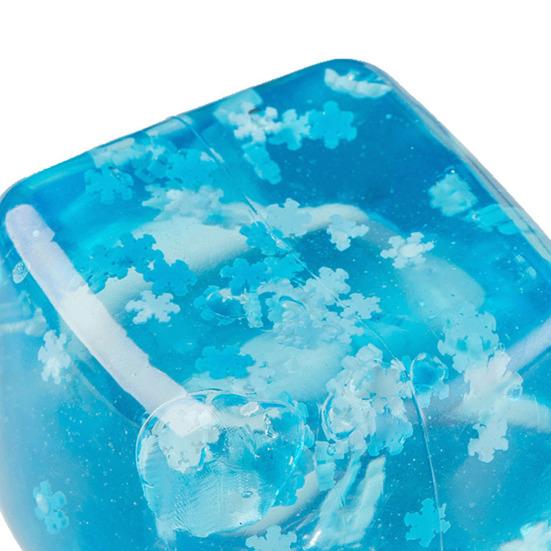 Clear Cube Squeeze Toy with Glitter Snowflake Anxiety Relief Stress Cube Sensory Toy Soft Stretchy Ice Cube Pinch Toy Party Favors