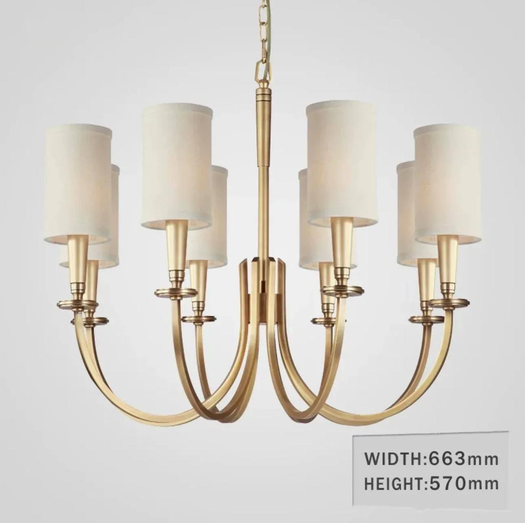 American Rural Ceiling Chandelier Lights Nordic Living Room Copper Pendant Lights Chinese Restaurant Bedroom Kitchen Lighting