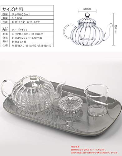 IwaiLoft Soothing Heat-Resistant Glass Teapot with Strainer, Insulated, for Two, Perfect for Black Tea, Fruit, Leaf, Flower, and Craft Teas, IL-SET192