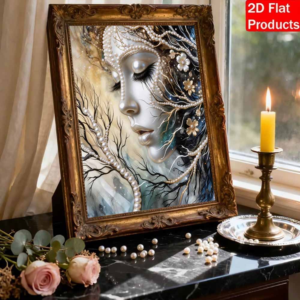 Unique DIY Pearl Gem Painting Kit 30x40cm Beautiful Woman Frameless Art Perfect Handmade Gift for Adults Home Wall Decor for Any Occasion