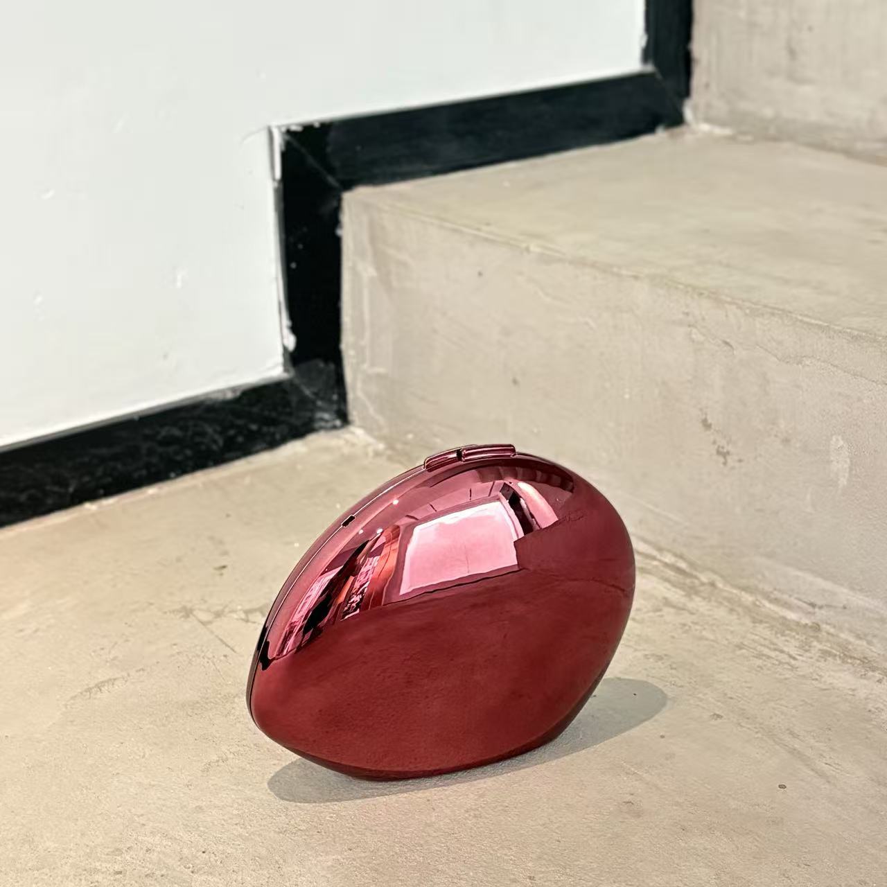 

Золотой акриловый блестящий металлический футляр в форме гусиного яйца глянцевая ракушка банкетные глянцевые пельмени клатч сумка-мессенджер бордовый