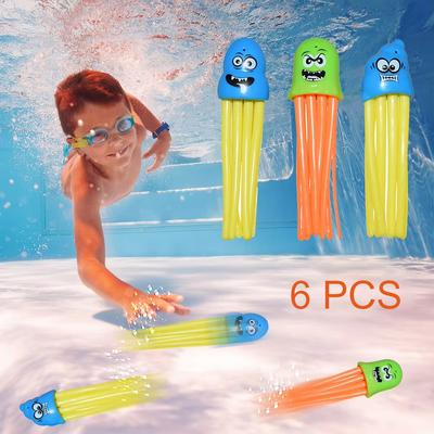 6pcs Children Plants Toy Sports Swimming Pool Octopus Shape Diving Coaching Toys Random Hue Summer Engage With Gifts