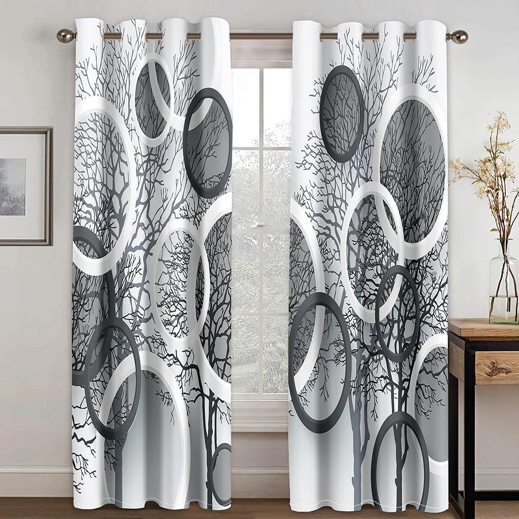 Simple Pattern Black Butterfly 3D Decorative Curtains 2 Panels Living Room Bedroom Balcony Window Decorative Curtains