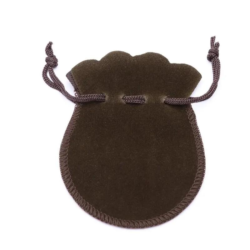 

Бархатный мешочек на шнурке, мешочек-тыква на шнурке, упаковочный мешочек для ювелирных изделий, свадебные рождественские подарочные мешочки коричневый
