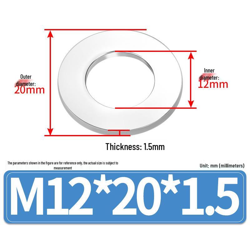 Jin Juntai Thick & Thin Stainless Steel Flat Washer, Round M10-M36