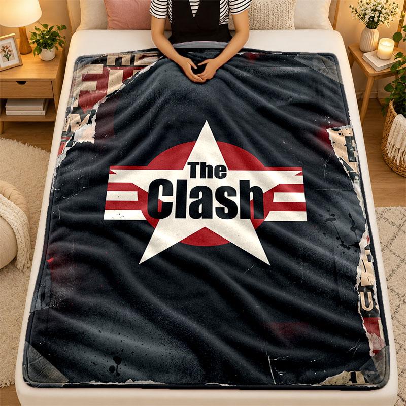 Flannel BlanketThe Clash Warm Soft Throw Blanket for Indoor Sofa Bed Living Room Use