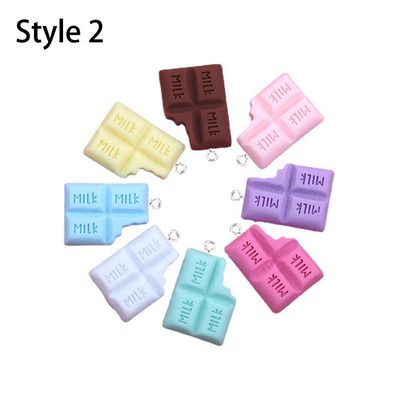 10pcs/lot 18*28mm Chocolate Milk Resin Charms Pendants for DIY Jewelry Making Accessories Handmade Earring Necklace Bracelet