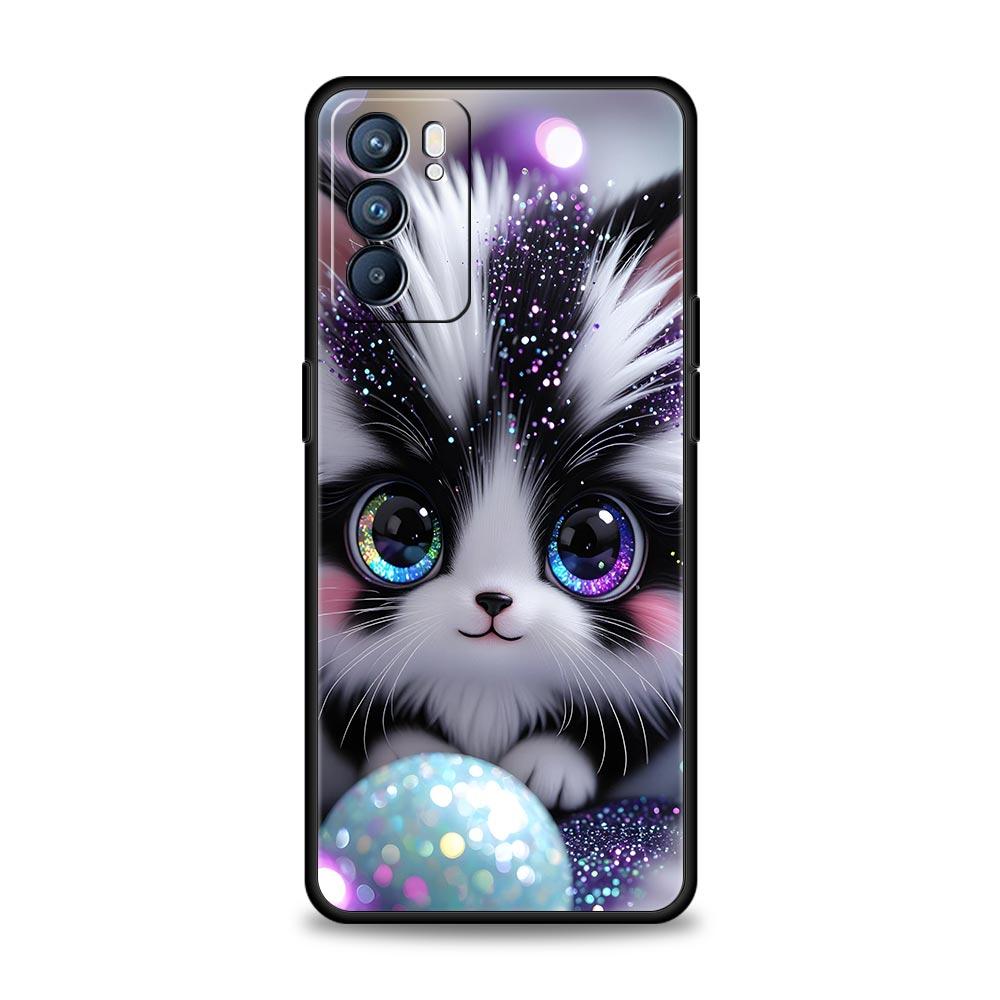 Colorful Cat Design Phone Case For Oppo Reno 13 12 11 10 7 F Find X5 X6 A98 A80 A79 A78 A57 A54 A31 A17 Pro 5G Soft TPU Cover
