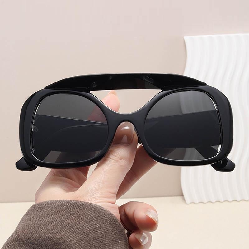 Vintage Oersized Square Punk Sunglasses for Women New Fashion Double Bridge Leopard Brown Sun Glasses Male Driving Eyewear UV400