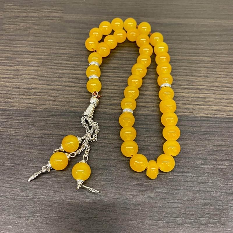 Kristall Gebetsperlen Quasten Handarmband Islamisch 33 Perlen Rosenkranz Armband Religiöser Schmuck Geschenk für Männer Frauen