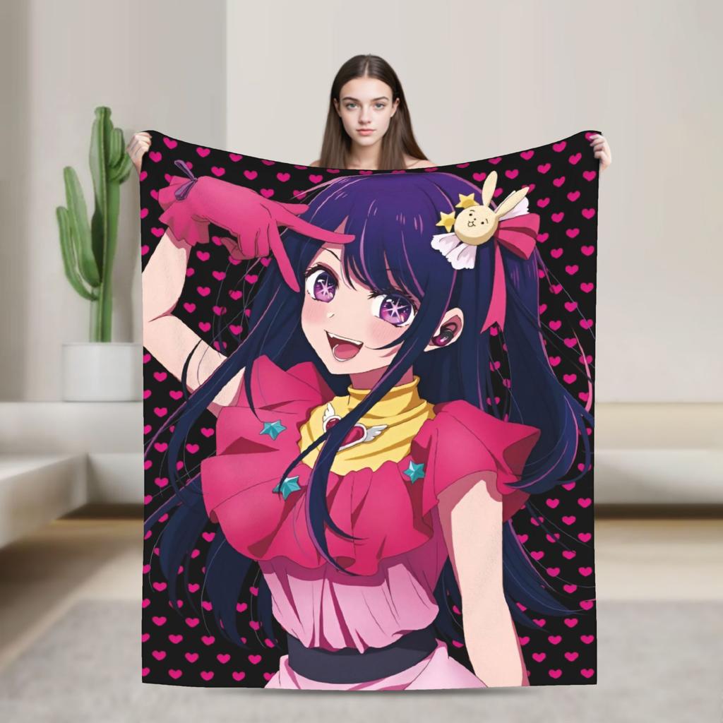 Hoshino Anime Oshi No Ko Blankets Quality Soft Warm  Throw Blanket Winter Students Couch Chair Sofa Bed Print Bedspread
