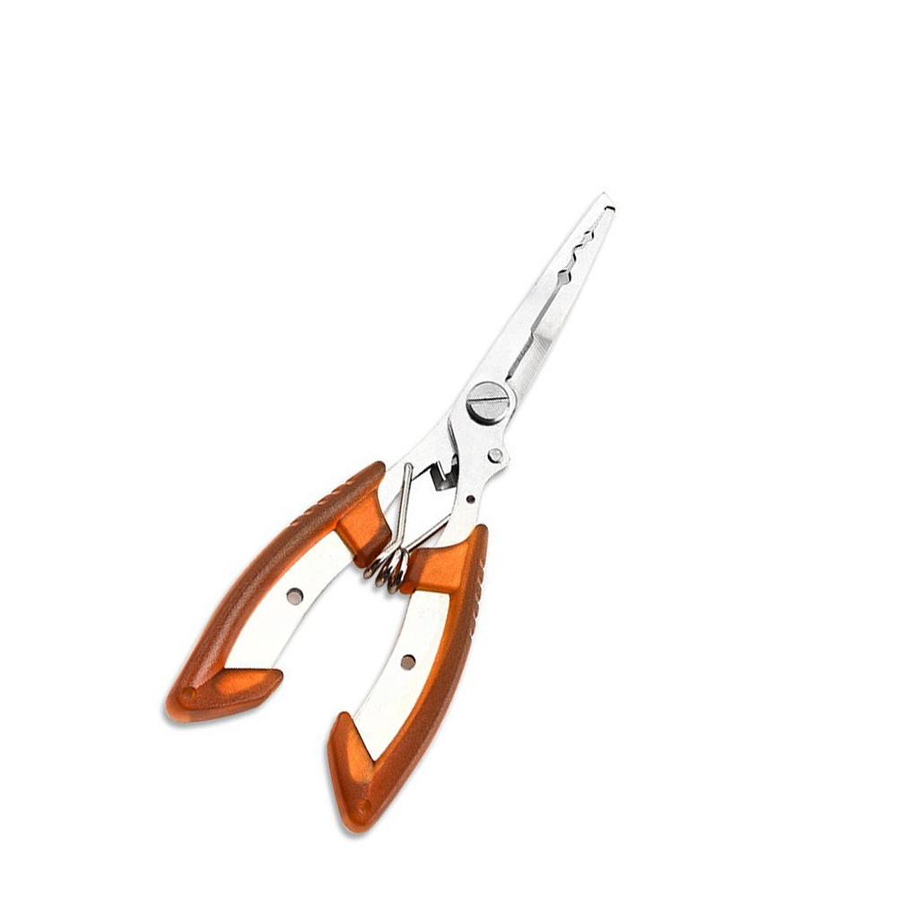 Fishing Pliers Stainless Steel Anti-skid Plastic Handle Fish Hook Remover Scissor Tackle Equipment Tools Supplies