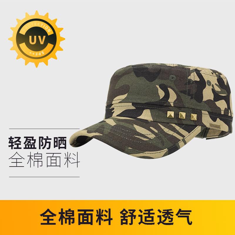 Flat top camouflage hat group buying 22 new men's cap patrol hat big head circumference outdoor hat