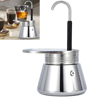 Single/Double Tube 304 Stainless Steel Coffee Pot Espresso Mini Hand Pour Coffee Appliance Pot Espresso Maker Gift for Man Women