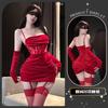 Sexy lingerie sexy welcome lace mesh burst flash sweet and greasy banquet girl hip skirt backless