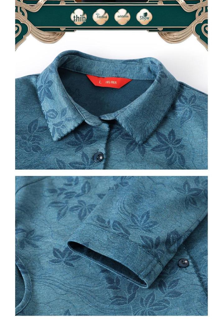 Spring Apparel for Elderly Women: Lapel Shirts for Mothers Aged 60-70+