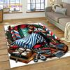 Fashion Barber Shop Logo Skull Vintage Rug Carpet for Living Room Bedroom Decor,Floor Mat Non-slip Decoration for Sofa Doormat