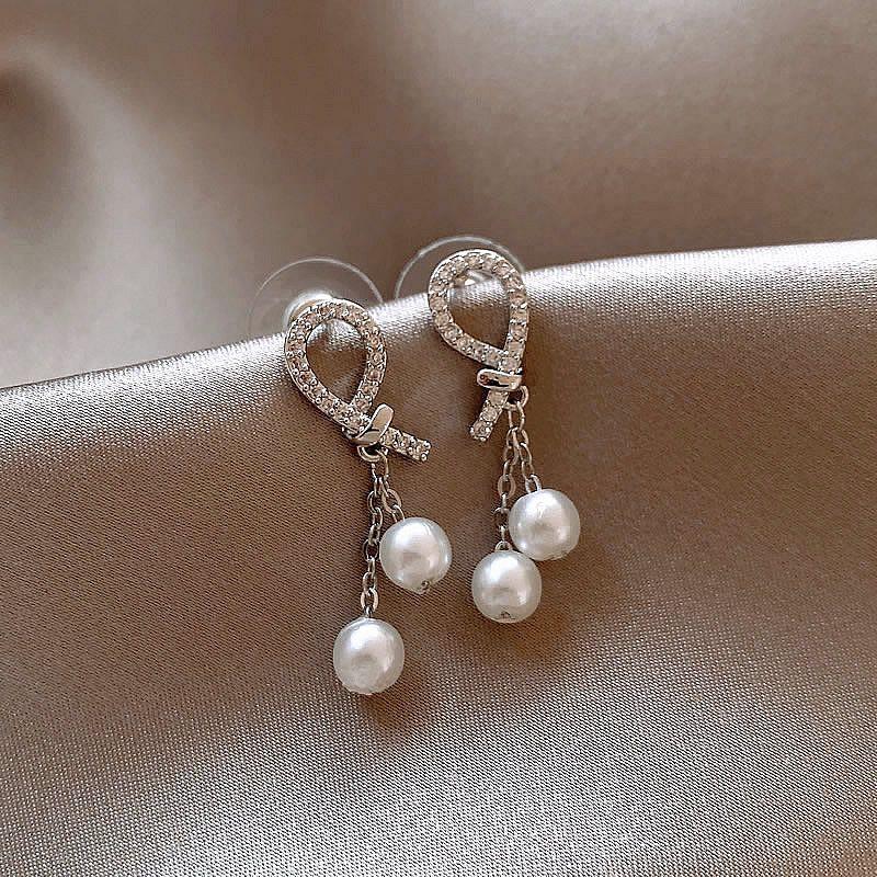 

Chen Torino Same Style Pearl Tassel Earrings Women s New Arrival Best Selling Accessible Luxury Fancy Earrings Unique Earrings 2025 Silver ~ Pearl Small Tassel