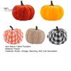 Burlap And Velvet Pumpkins 5 Pcs Fall Fabric Pumpkin Decor, Thanksgiving Farmhouse Stuffed Plaid Decoration, Harvest Small Faux for Home Table