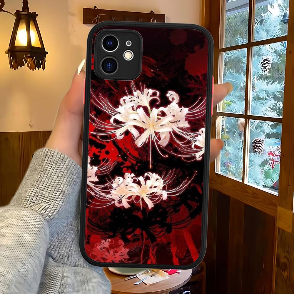 

Красный Паучий Лилия Японское Искусство Для IPhone 11 12 13 14 15 16 Pro Max Plus Матовый Полупрозрачный Чехол для Телефона iphone 14pro max
