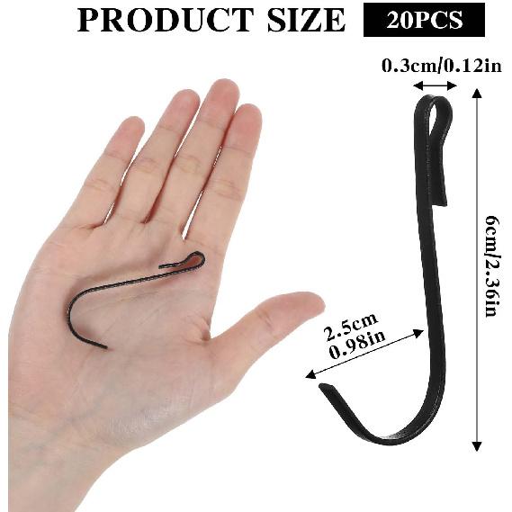 20 Pcs Shelf Hooks Grid Wall Hooks for Wire Shelving Accessories Stainless Steel J Hook for Hanging Sink Hanger for Kitchen Bedroom Office, Wire Hook