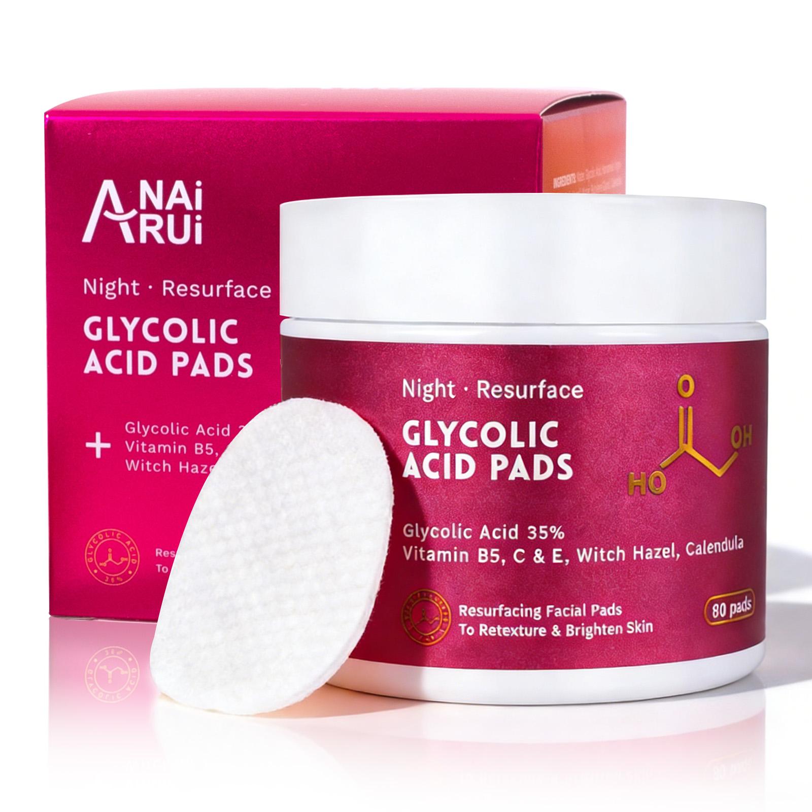 ANAiRUi AHA Resurfacing Facial Pads, Gentle Exfoliating Pads with Multivitamins & Plant Extracts