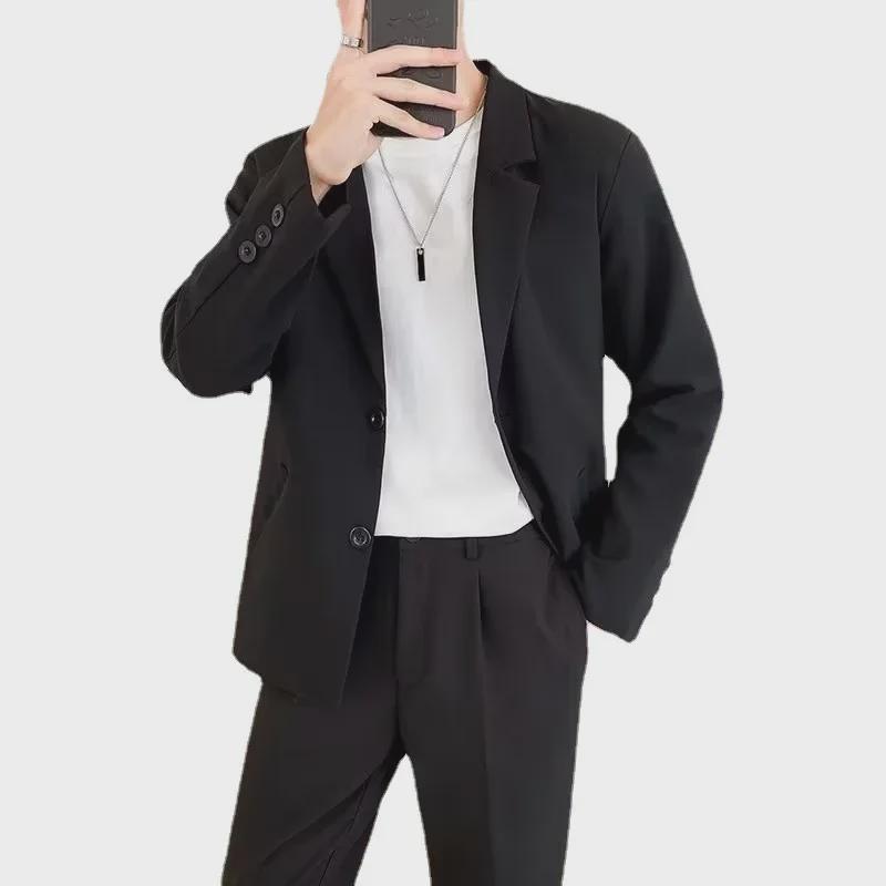 Giacca da uomo autunno leggero, stile maturo coreano, tendenza business casual, ampia