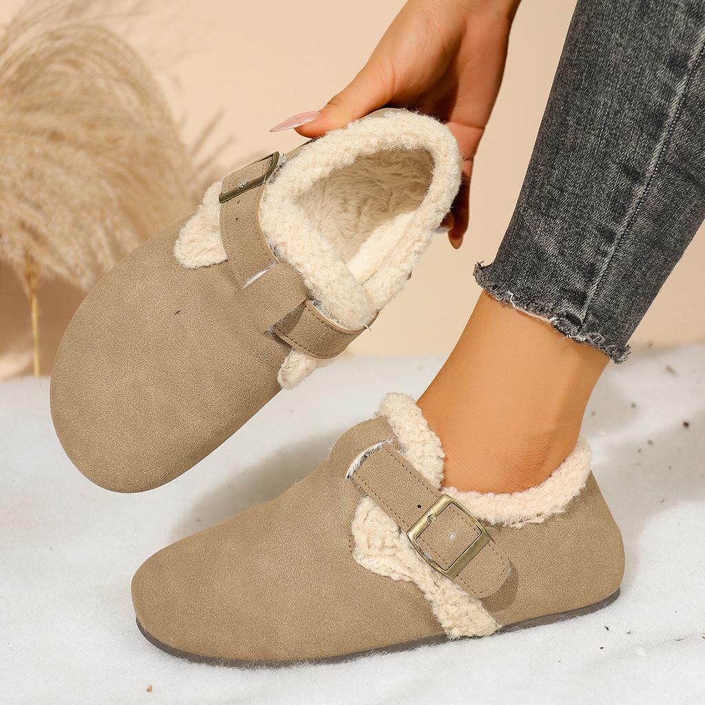 Damen Schneestiefel Trend Slipper Baumwollschuhe Damen Winter Bequeme Einzelschuhe Verdicktes Futter Warme Stiefeletten Damen