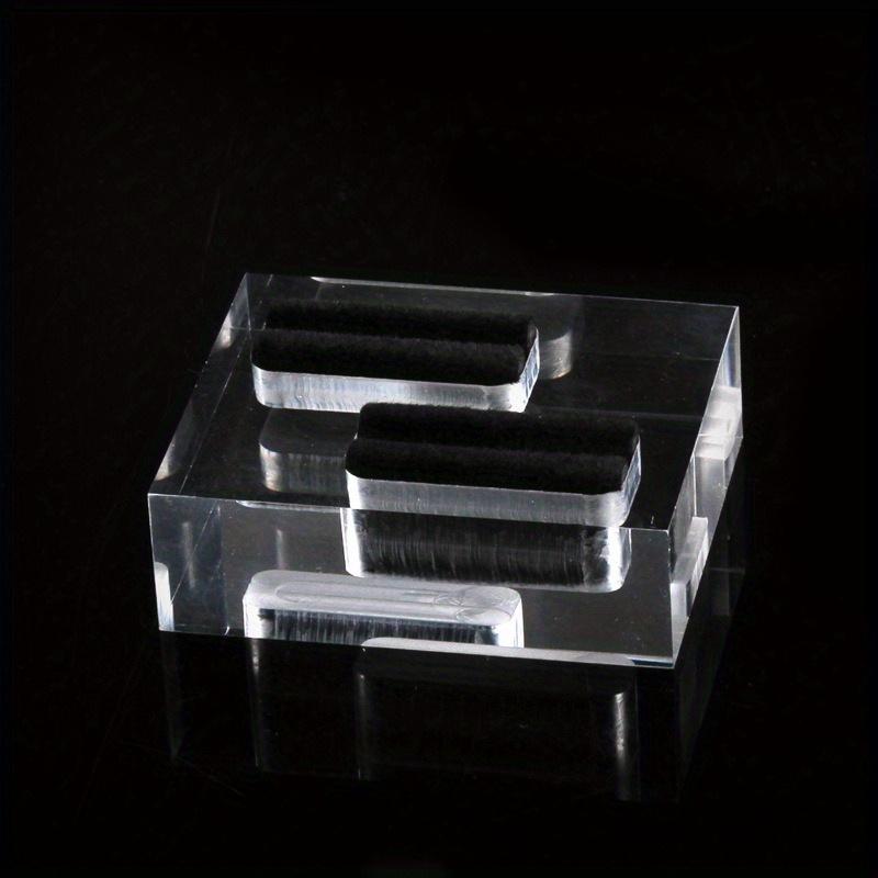 1Pc Elegant Classic Style 4cm X 4cm Transparent Acrylic Ring Display Stand 1.8cm Height Jewelry Holder for Ring Showcase