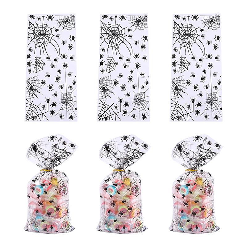50Pcs Halloween Gift Bags Candy Cookie Packaging Bags Halloween Party Decor Supplies