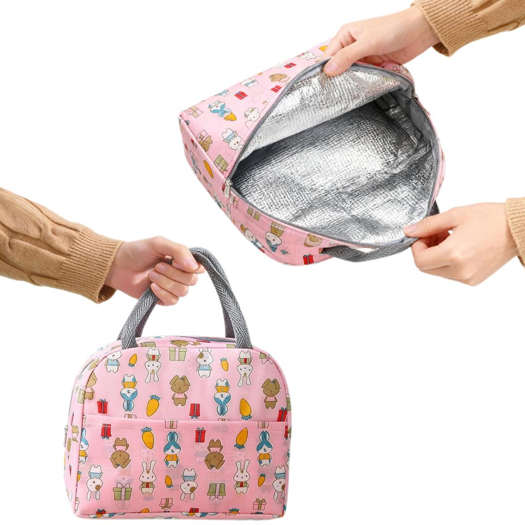 1/2PCS Cute Cartoon Bento Lunch Bag Aluminum Foil Handheld Lunch Bag for Office Workers Portable Meal Package