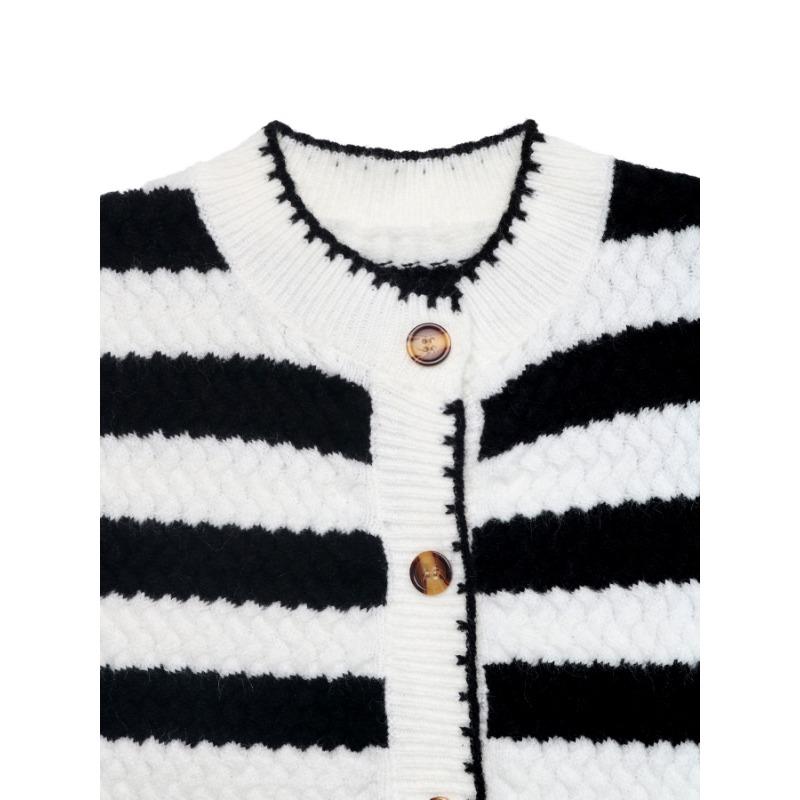 YYFS Dame Mote Casual Høst Vinter Stripeprint Langermet O-hals Gensere