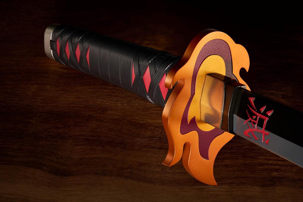 TAMASHII NATIONS PROPLICA Demon Kimetsu no Yaiba Nichirin Sword Kyojuro Rengoku Tsuba 880mm ABS Diecast Painted Complete Figure Slayer (Tanjiro