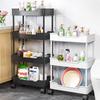 For Multi-Layer Trolley Rack Kitchen Floor Bedroom Organizer Cart Wheeled Bathroom Storage Rack Shelves Kitchen