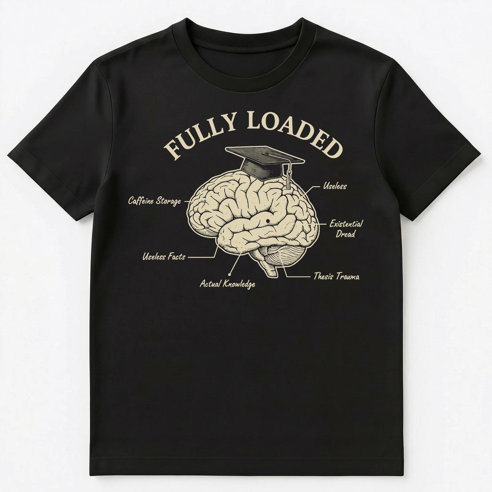Graduate Brain Contents Humor Academia Unisex T-Shirt S