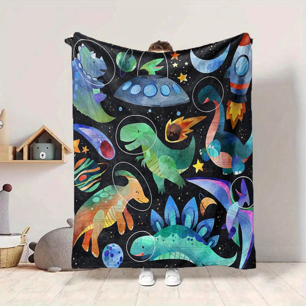 1 Stück DinoGalaxy Leichte Flanelldecke, Bequeme und Warme Decke, für Büro und Camping Schlafsofa, Wohnzimmer088