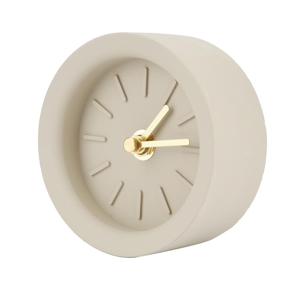 3.94 In Concrete Desk Clock Concrete Nordic Style Clock Brass Pointer Table Clock Study Room