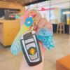 Fashionable Keychain With Lovely Cartoon Dolls and Flowing Sand In Sturdy Resin Oil Pendant Daily Use Casual Wear