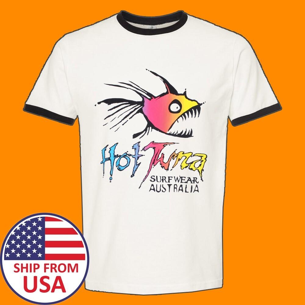 

HOT TUNA Surf Wear Surfboards Men#039;s Ringer Black Size S to 3XL Unisex T-Shirt M