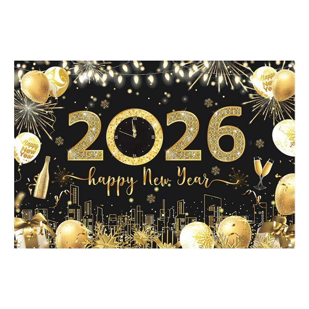 2026 Happy New Year Theme Party Background Banner New Year Celebrate Family Party Decoration Photo Background Decoration