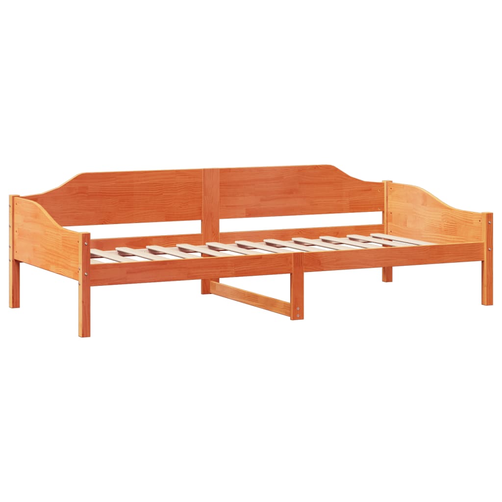 Solid Wood Bed Frame without Mattress Wax Brown 80 x 200 cm Pine Wood