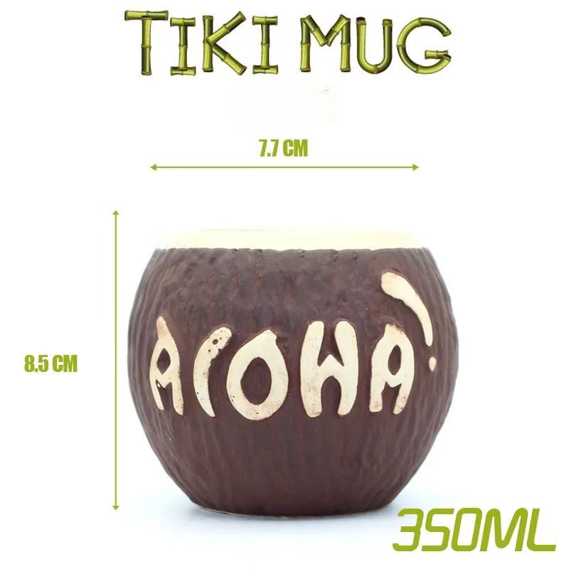 Tiki Bar Tiki MUG Keller Hawaii Cocktail Glass Martini Ceramic Mugs Creative Cup Easter Island Mugs Halloween Gift for Bar Tools 1pcs