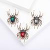 Broche de araña retro para mujer, cristal sintético, diamantes de imitación, traje de insecto, broche para abrigo, accesorios de disfraz de Halloween, regalo de joyería