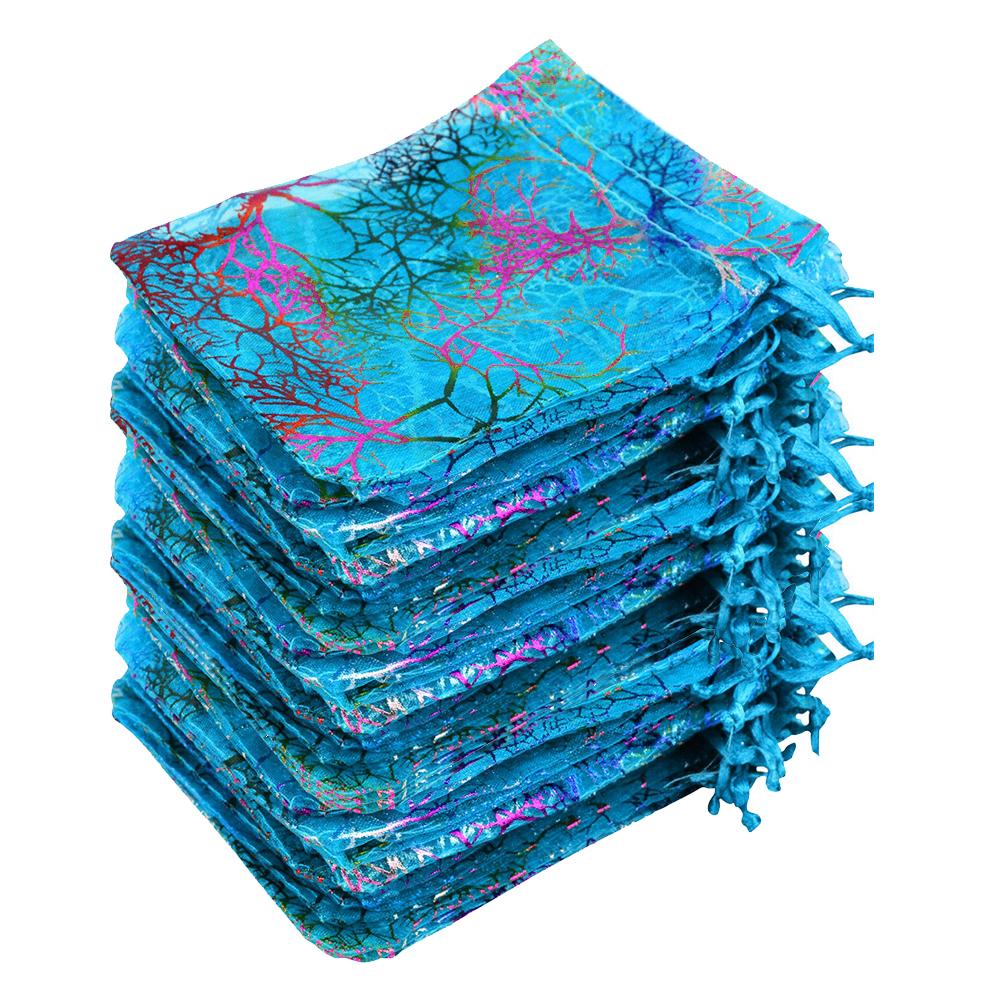 100PCS Bolsas de Organza Bolsas para Joyas Bolsas de Malla Pequeñas con Cordón Bolsas de Regalo Tarjetas para Collares Bolsas de Regalo Bolsas de Favor para Fiesta de Boda Bolsas de Muestra para Dulces