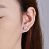 Pendientes de boda cuadrados de moissanita en plata 925 para novias. Pendientes de moissanita en plata de ley 925 para damas.