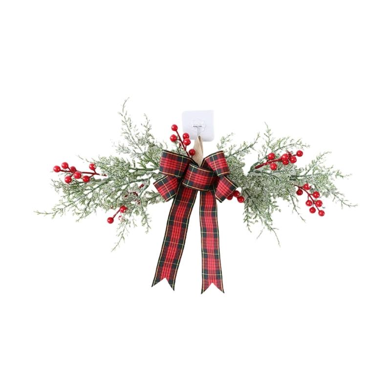 

Holiday Charm Pine Branch Wreath Christmas Wreath Hangings with Pinecones and Berries for Welcoming Door Decors