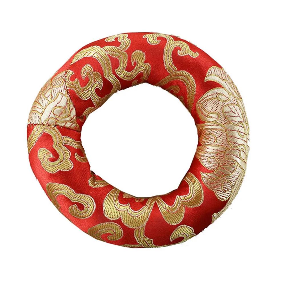 Silk Cushion Pillow Buddha Sound Bowl Pad For Tibetan Singing Bowl In Nepal Bowl Cushion Embroidered Handcrafts Random Color