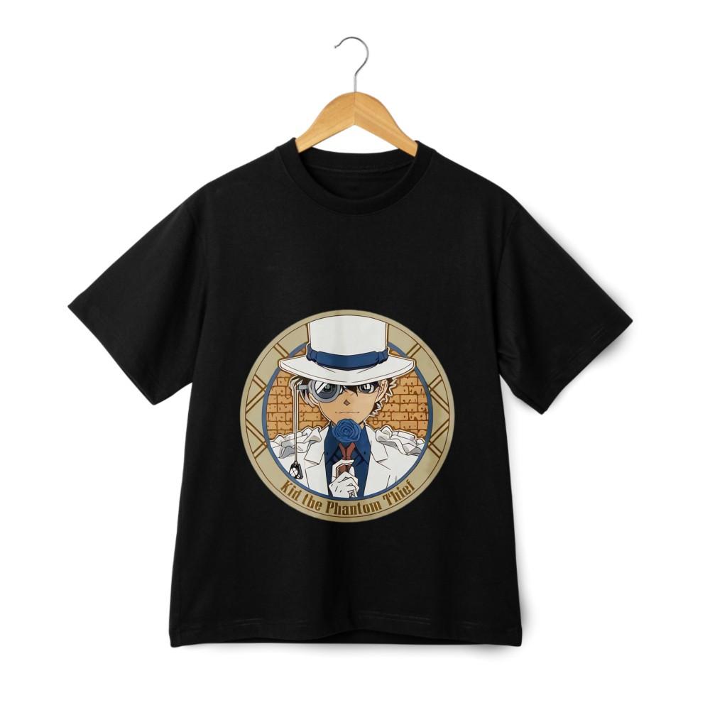 

Kaito Kid Cartoon Casual T-shirt, Unisex Tee in Black and White 4XL