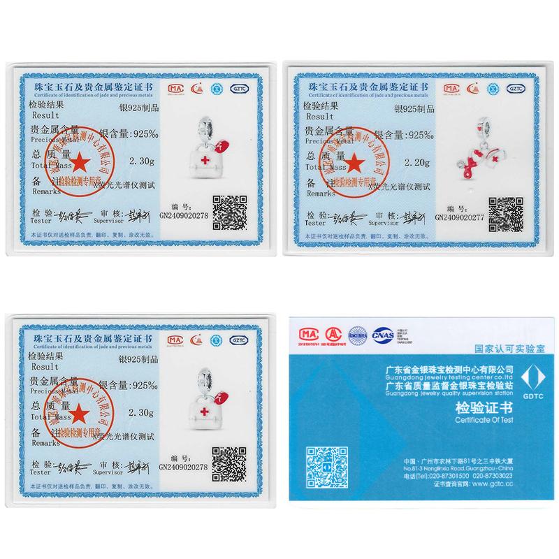 Original 925 Silver Charm Beads Medical Series Doctor Nurse Teeth Care Pendant For DIY Bracelet Jewelry